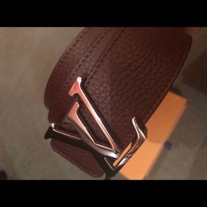 Brown / green reverse Louis Vuitton belt SZ 38